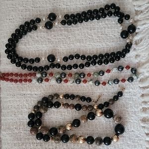 LOT of Three Vintage Beeded Necklaces